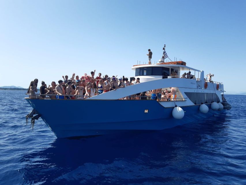 From Lefkimmi: Corfu, Kavos Party Booze Cruise - The Blue Lagoon gives the party a useful pause