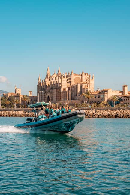 From Palma: 2-Hour Speedboat Tour with Drinks and Snorkeling - Palma Cathedral gives you the classic opening view