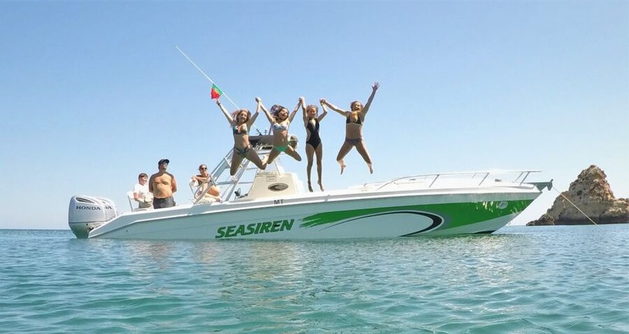 From Portimão: Private Benagil Caves Boat Tour with Drinks - From Alfanzina Lighthouse to Marinha Beach