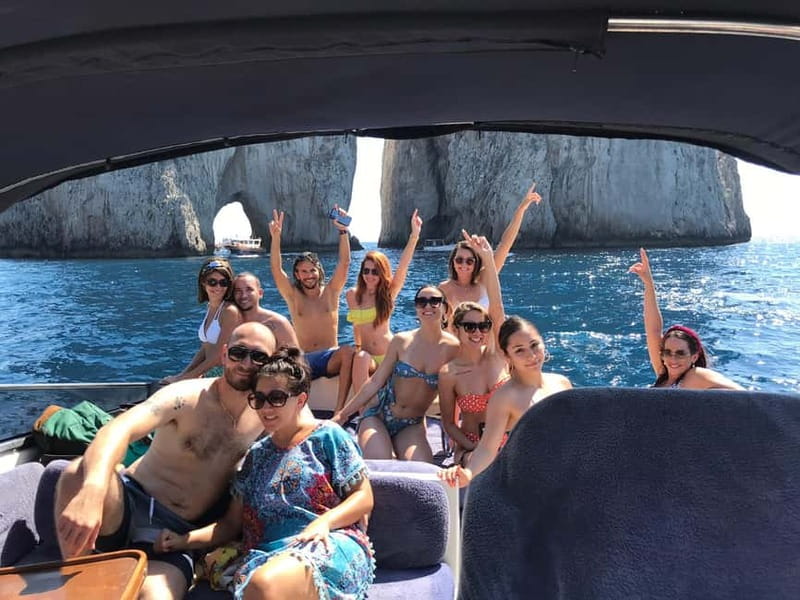 From Sorrento: Full-Day Boat Tour to Capri with Drinks - Punta Carena and Marina Grande from the water