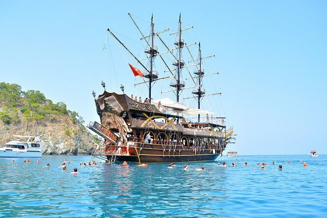 GONSTER : Luxury Pirate Boat Trip Lunch & Soft Drinks & Transfer - From Antalya to Kemer by air-conditioned minibus