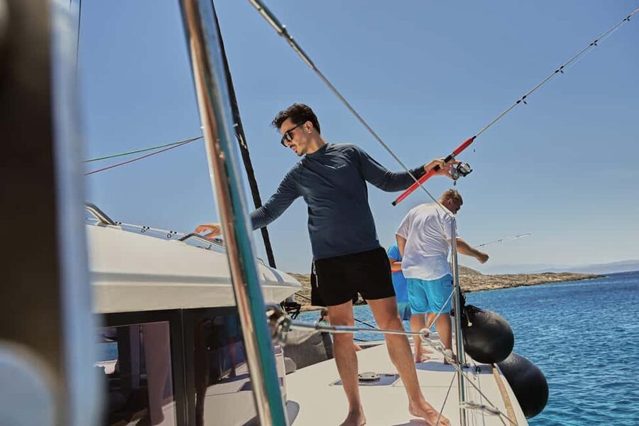 Heraklion: Dia Catamaran Tour - Lunch, Open Bar & Snorkeling - A comfortable catamaran with room for quiet time