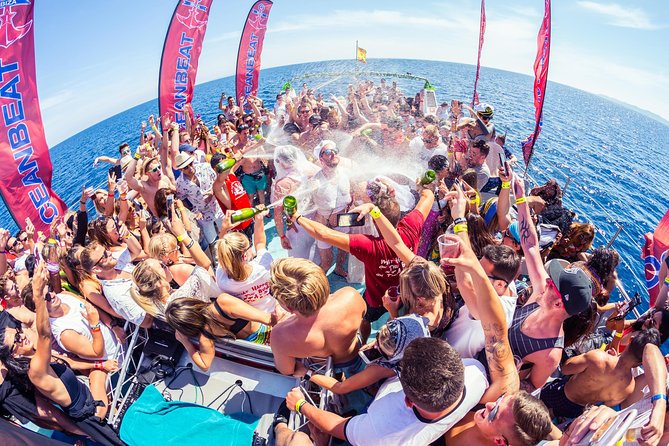 Ibiza Ocean Club Boat Party with 3 Hours Premium Drinks and DJ - The swim stop and 4-meter jumping board