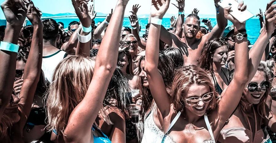 Ibiza: Sunset Boat Party at Ibiza Boat Club with Open Bar - A floating club built for a big crowd