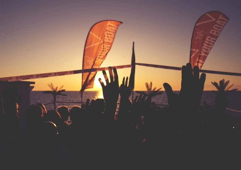 Ibiza: Sunset Boat Party Cruise with DJs with 2 Clubs - Sunset in front of Mambo
