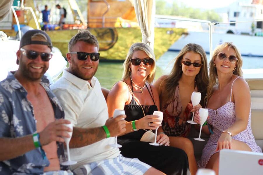 Ibiza: Sunset Boat Tour with Water Sports, Open Bar & Tapas - Port d’Es Torrent and the Water Sports Stop