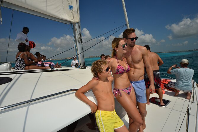 Isla Mujeres Catamaran from Cancun with Open bar and lunch - Hotel pickup, marina details, and group size