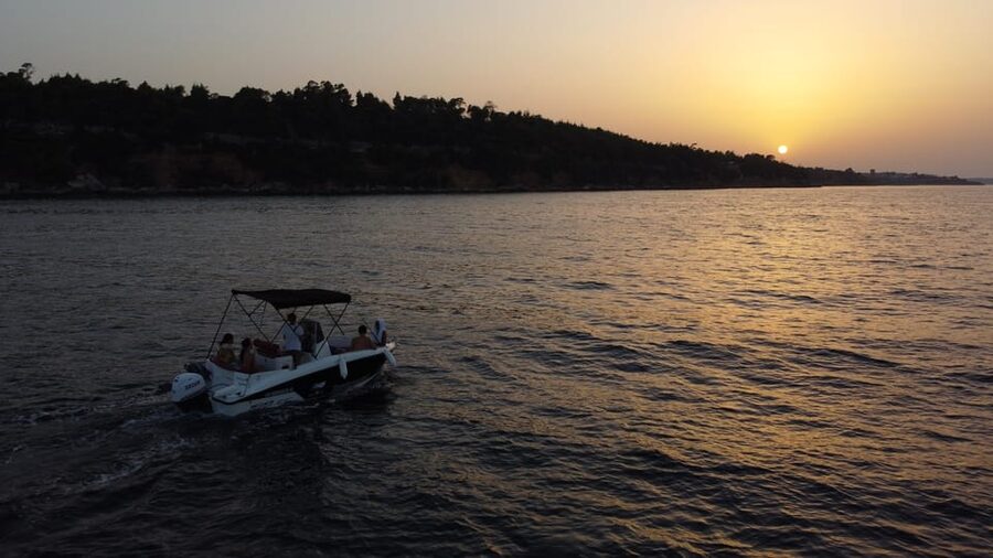 Kassandra: Private Sunset Cruise with Drinks & Swimming - The sunset ride back to Nea Fokea