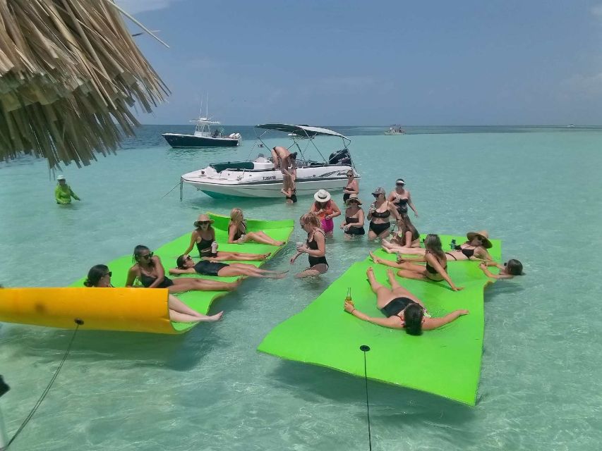 Key West: Private Tiki Bar Party Boat & Mini Sandbar - Drinks, snacks, shade, and music