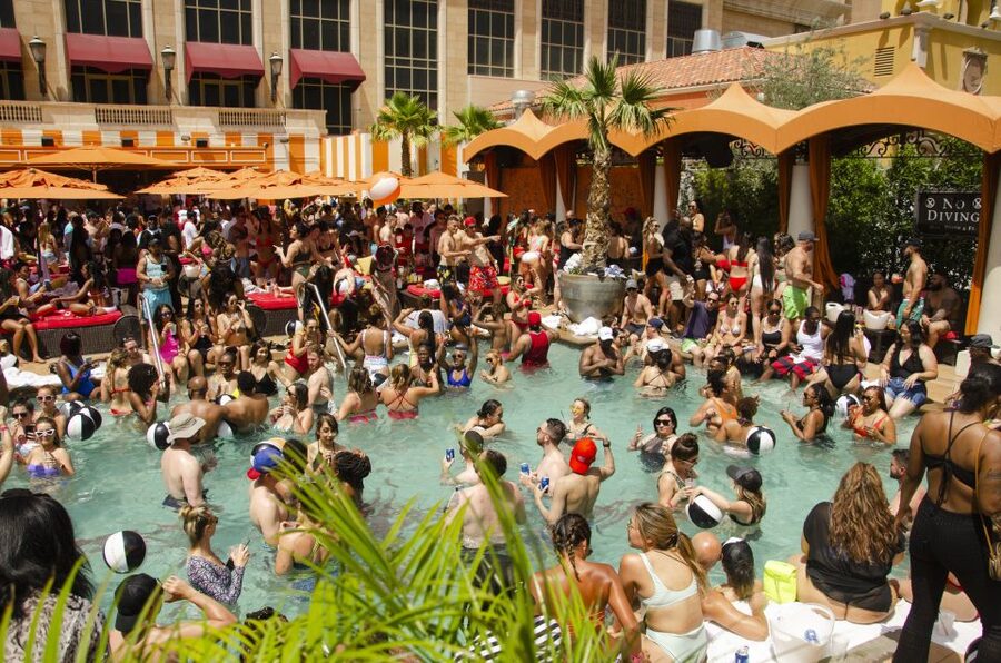 Las Vegas: Party Bus Day Club Tour with Drinks & Club Entry - The open-bar bus is the social center