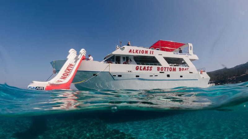 Latchi: Blue Lagoon Glass Bottom Boat Cruise with Drinks - The Baths of Aphrodite and the first coastal views