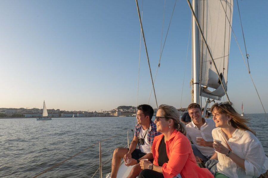 Lisbon: Daytime/Sunset/Night City Sailboat Tour with Drink - MAAT, Belém Tower, and the return west