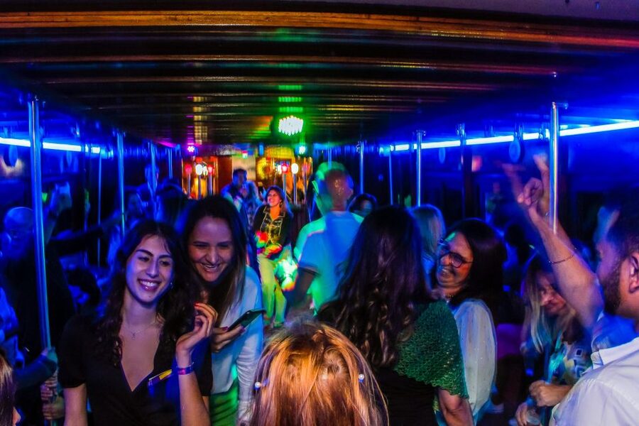 Lisbon: Disco Night Cruise with DJ and Open Bar - The Monument to the Discoveries from the water