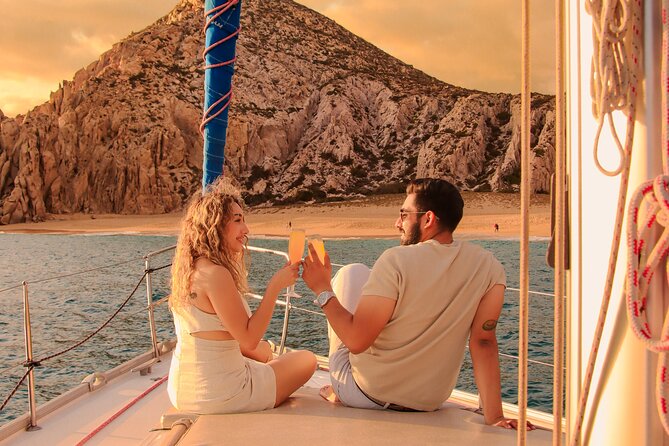 Los Cabos Luxury Sunset Sail with Light Appetizers and Open Bar - Sailing a 50-foot boat toward El Arco