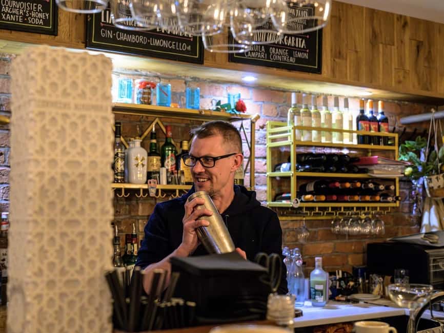 Manchester: Private Cocktail Masterclass & Sicilian Food - Behind the bar at Dirextra Wine&Cocktails School