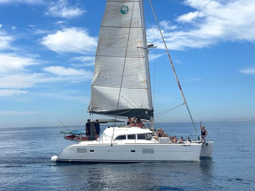 Marbella: Group Dolphin Watching Catamaran Tour with Snacks - Snacks, drinks, and the social mood