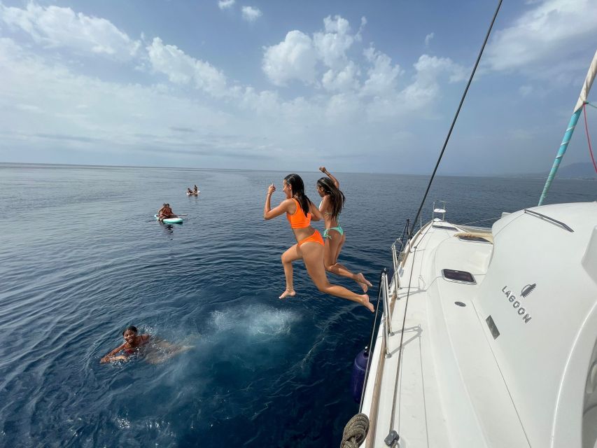 Marbella: Group Dolphin Watching Catamaran Tour with Snacks - What the $71 price covers