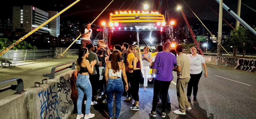 Medellin: Rumbero Party Bus with all the beer you can drink - The bus, lights, and music are the main attraction