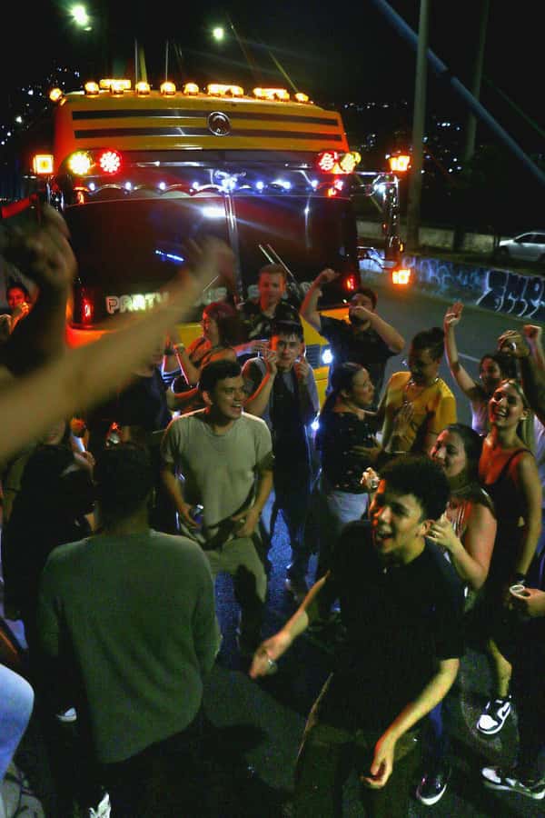 Medellin: Rumbero Party Bus with all the beer you can drink - Calle 70 adds a different nightlife setting