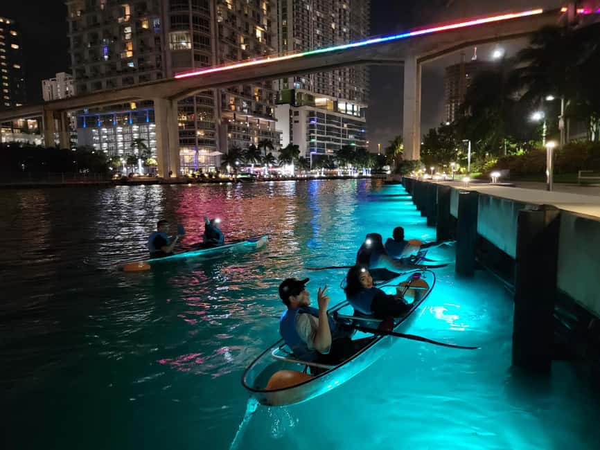 Miami: Guided LED-Lit Kayak Night Tour with Drinks - The safety briefing before you paddle
