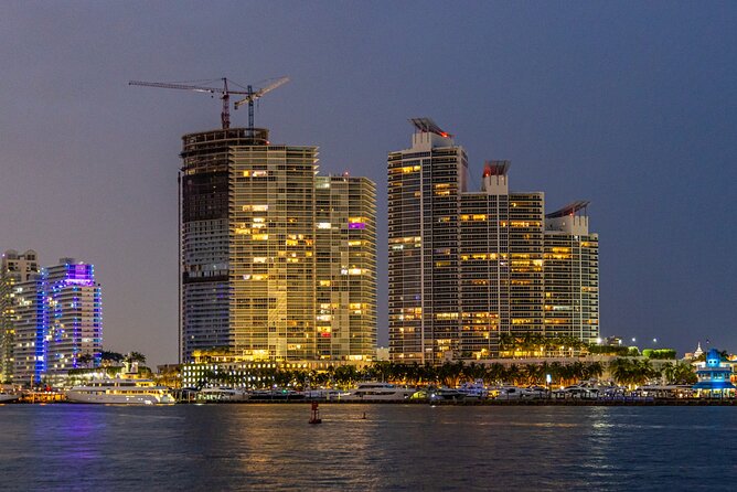 Miami Sunset and City Lights Cocktail Cruise - Mega-yachts, cruise ships, and working Miami