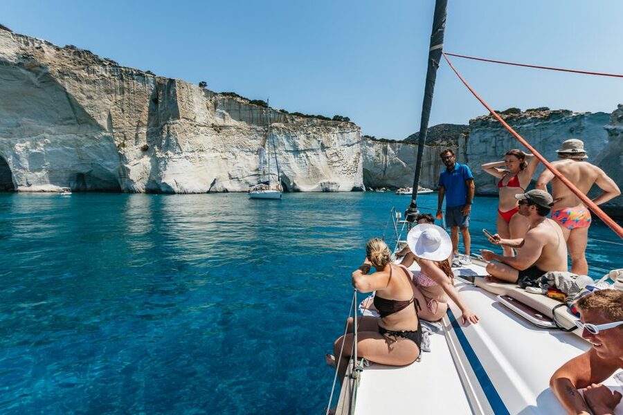 Milos: Kleftiko Cruise with Meal, Drinks and Photos at Sykia - Passing the Catacombs and reaching Klima