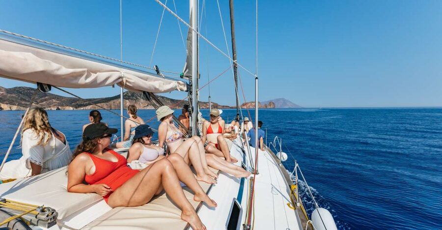 Milos: Kleftiko Cruise with Meal, Drinks and Photos at Sykia - Setting sail from Adamas Port