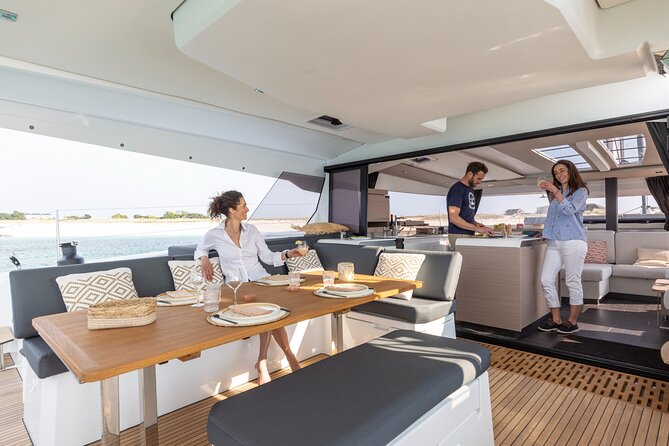 Mykonos: Brand-New Catamaran Cruise with Meal, Drinks & Transport - What the $180 price really covers
