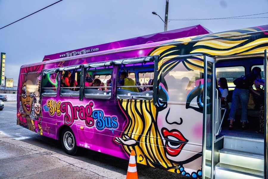Nashville: Drag Queen Party Bus w/Games, Dancing & Drag Show - Broadway and Honky Tonk Highway from the bus