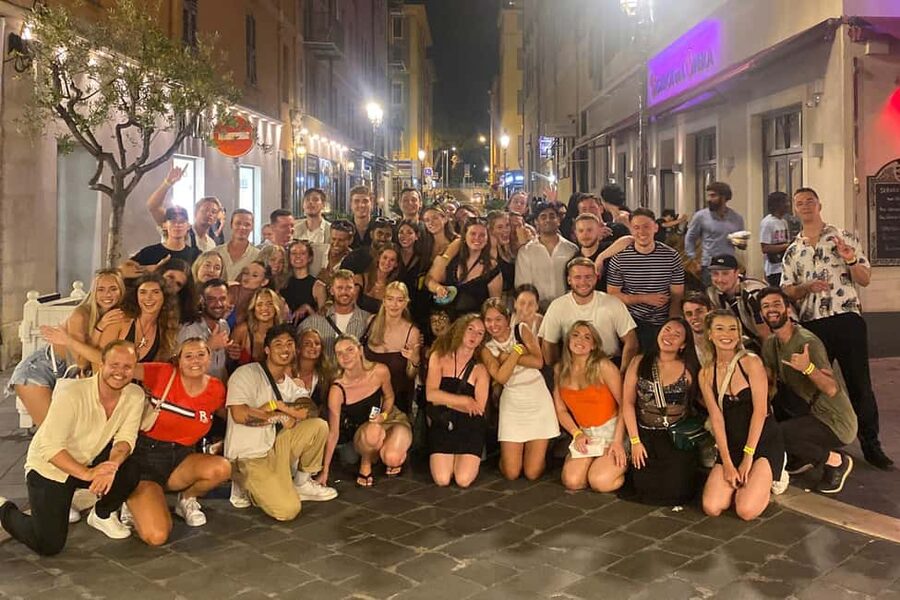 Nice: Ultimate Party Bar Crawl Free Shots & VIP Club Entry - Starting at Villa Saint Exupery Beach