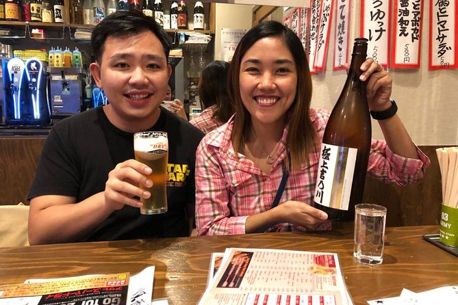 Osaka Bar Hopping Night Walking Tour in Namba (3 bars, 6 tastes) - Food, drinks, and dietary limits