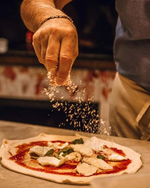 Palermo: Pizza & Tiramisu Class with Free Flowing Fine Wine - Making dough with the 600-year-old mozzatura method