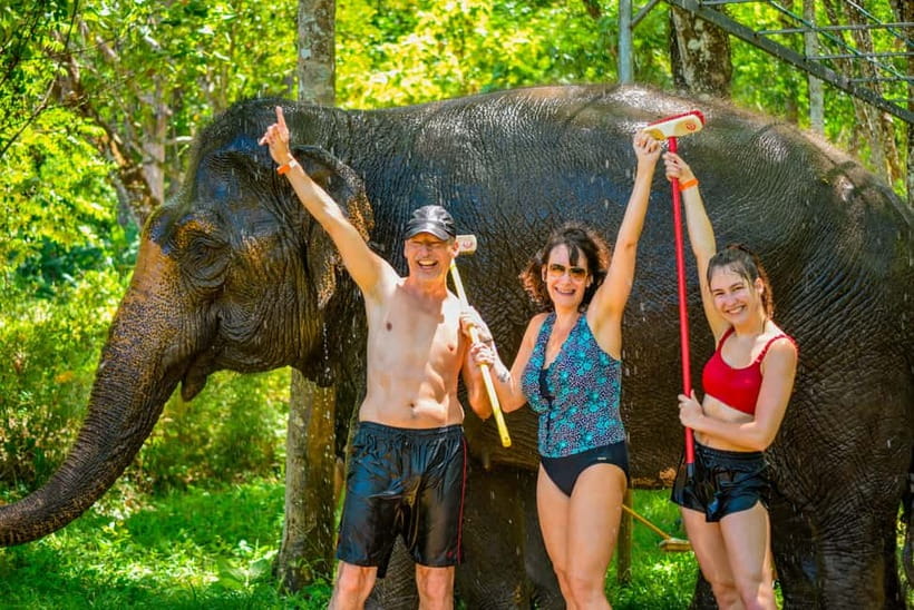 Phuket: Happy Hour Feed and Rain Shower with Elephant - Arrive between 2:30 and 3:00 pm