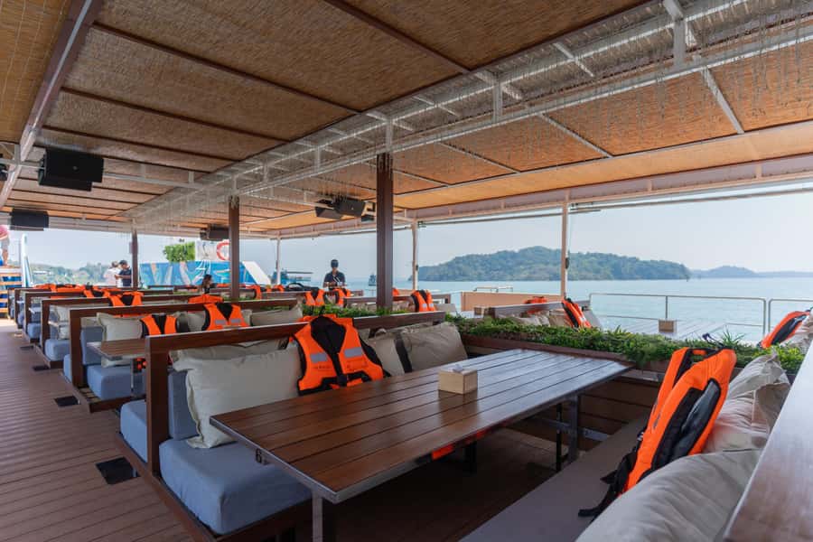 Phuket: Phang Nga Bay Lunch and Dinner Sunset Party Cruise - Panak Island brings the first water break