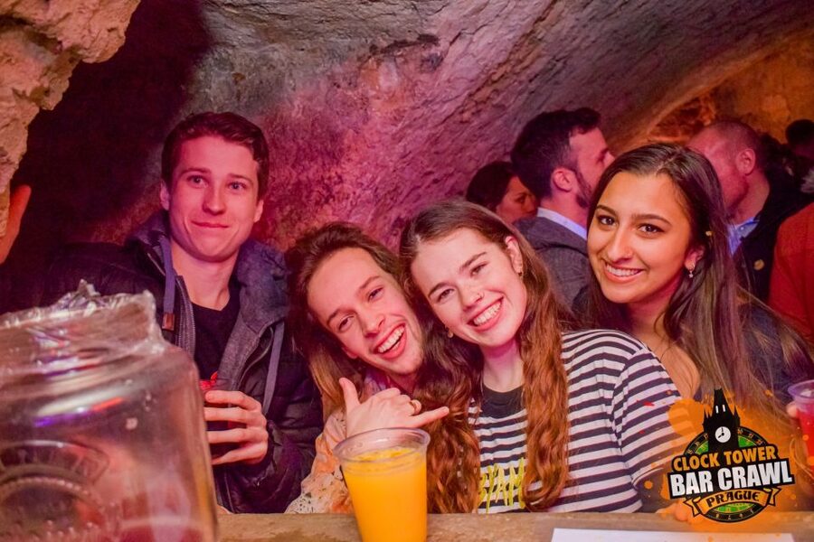 Prague: Clock Tower Bar Crawl ending at the BIGGEST CLUB - Starting below the Old Town streets