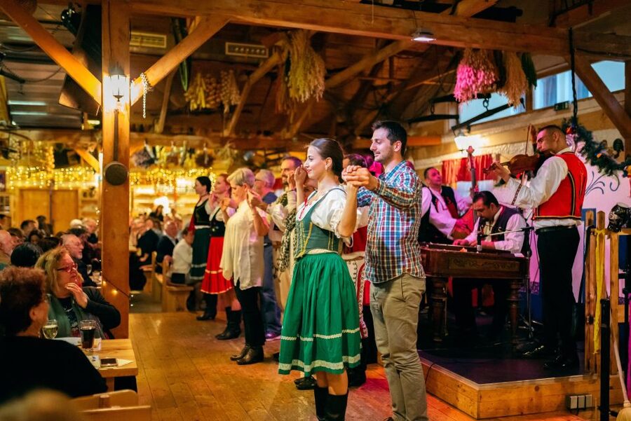 Prague: Folkloric Dinner Show with Unlimited Drinks - Choosing between duck, trout, salmon, and vegetables