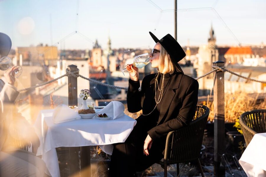 Prague: Sky Bar Aperitivo Menu with Drink & Panoramic Views - Location, Timing, and Booking Details