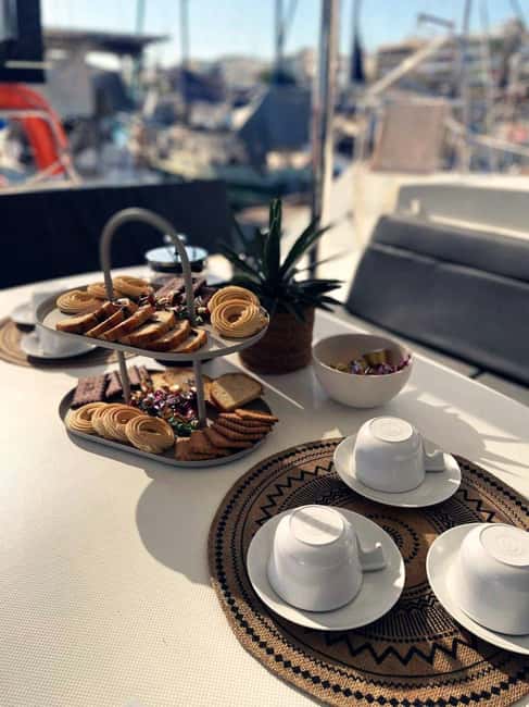 Rethymno Premium Catamaran Cruise: Healthy Lunch & Open Bar - Starting with espresso at Rethymno Marina