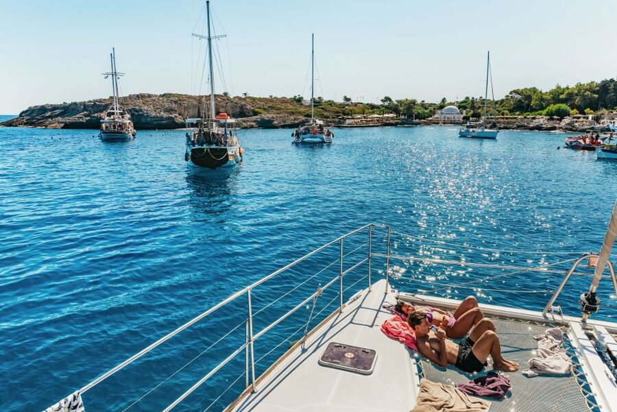 Rhodes: All-Inclusive Catamaran Cruise with Lunch and Drinks - What the day feels like onboard