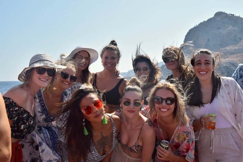 Rhodes: Boat Party Cruise with Live DJ - Anthony Quinn Bay and the first champagne game