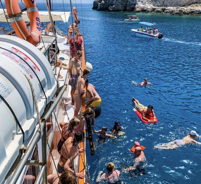 Rhodes: Cruise with 3 Stops, Lunch and Unlimited Drinks - FAQ