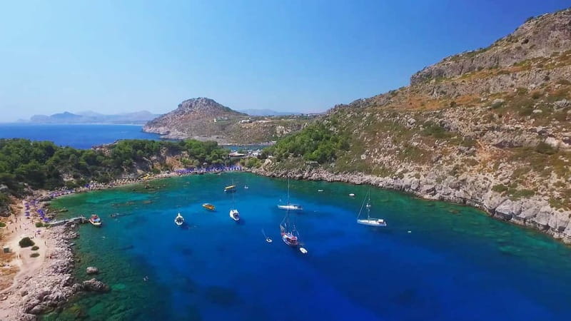 Rhodes: RIB Cruise with Drinks and 4 Swim Stops - Ladiko: Turquoise Water Across the Bay