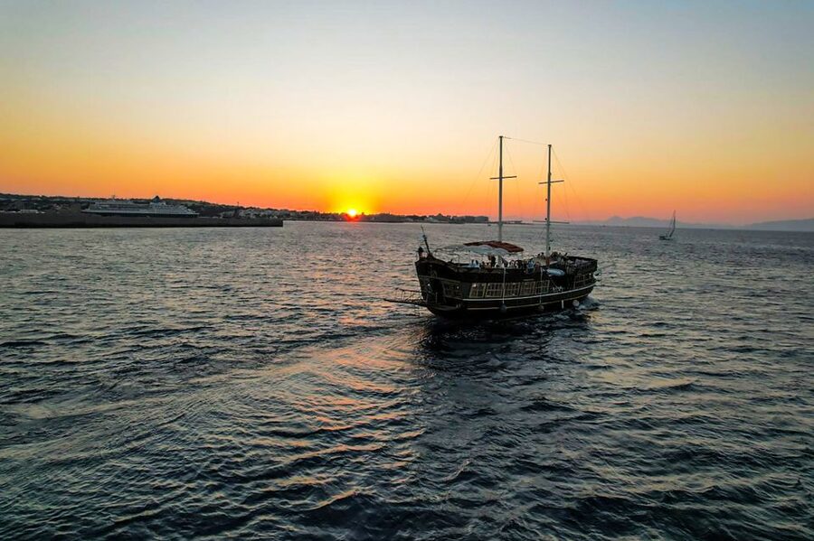 Rhodes: Sunset Cruise with Greek BBQ and Unlimited Drinks - Setting sail from Mandraki Harbour on Aphrodite Duchess