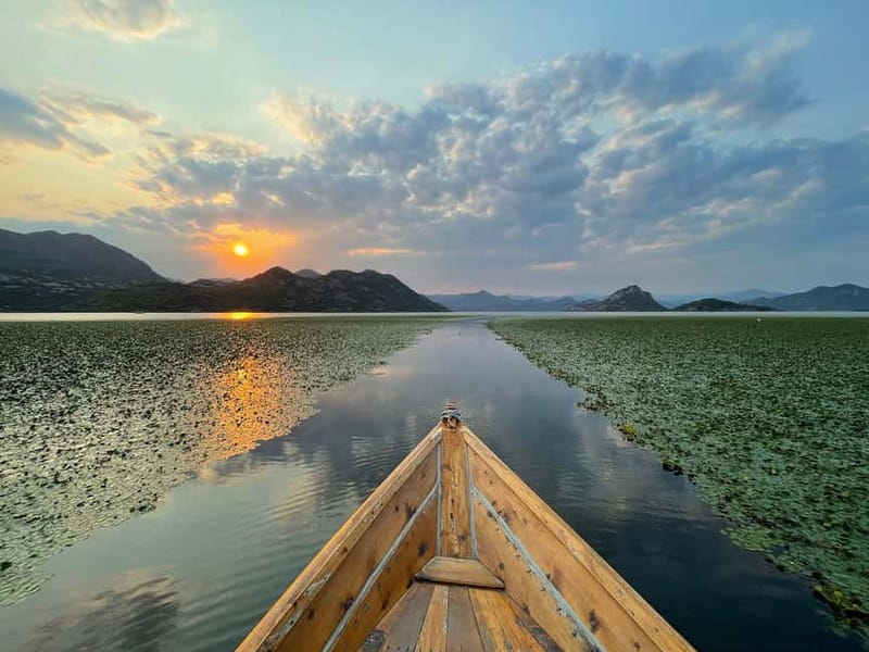 Romantic Sunset tour on Skadar lake with drinks and snacks - Leaving Virpazar through the narrow canal