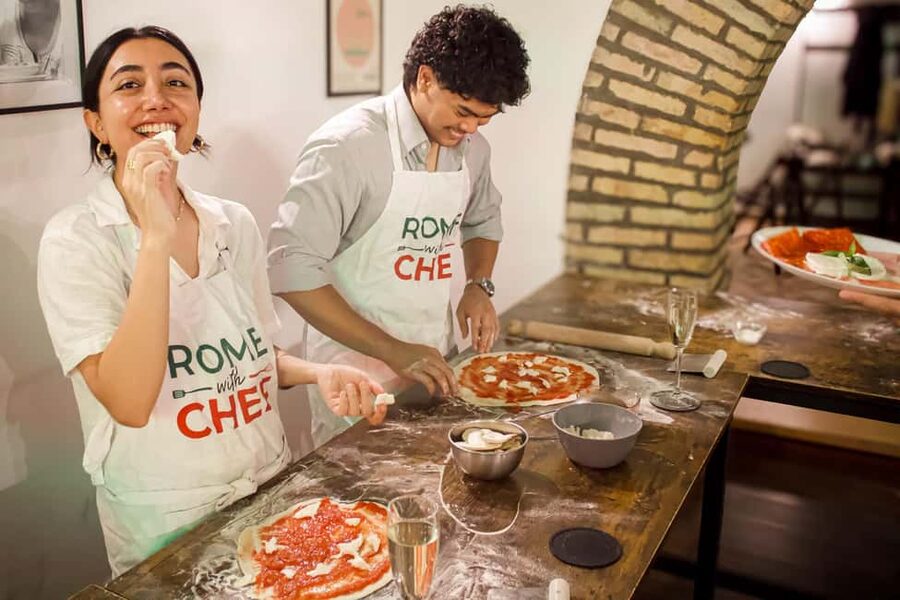 Rome: Hands-On Pizza Cooking Class with Spritz Mixology - Pizza first, party second