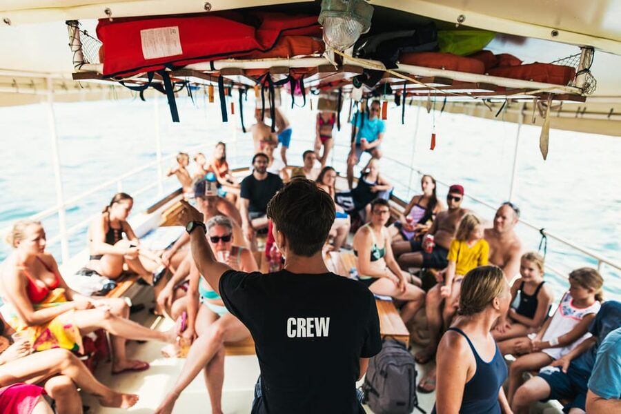 Rovinj half-day cruise: swim stops, drinks & brunch included - The first swim stop around the islands