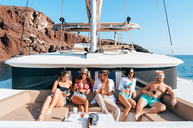 Santorini Catamaran Cruise: with Lunch, BBQ, Open Bar, Transfers - Key points to know before booking