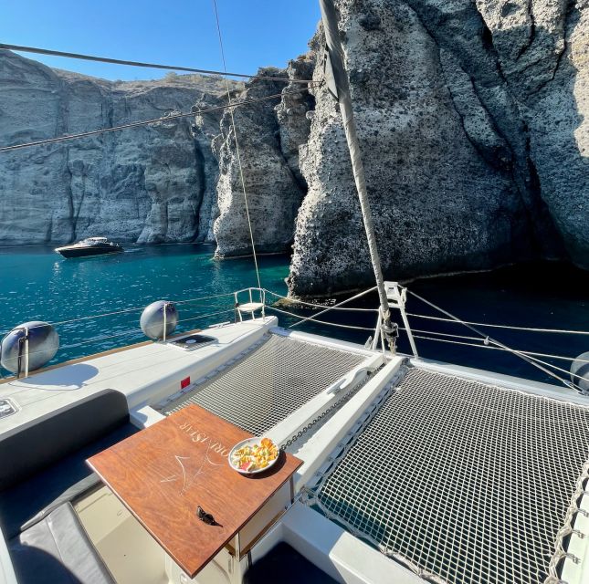 Santorini Catamaran Cruise with Swimming, Meal and Open Bar - How much value does $129 offer?