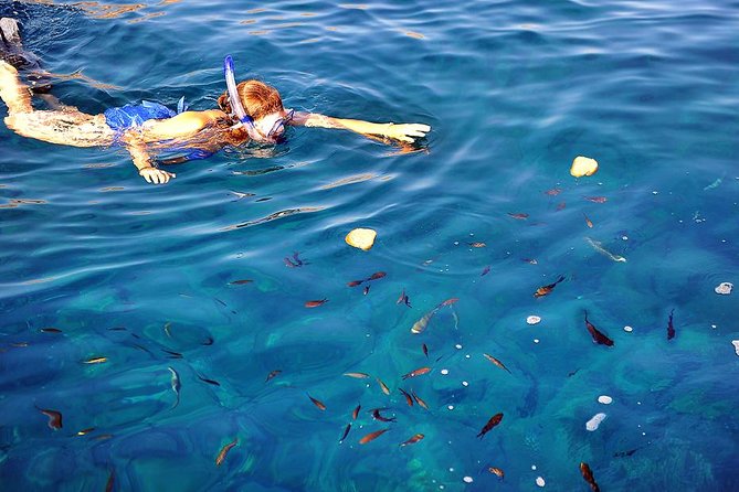 Santorini Luxury Catamaran Sunset Cruise with BBQ, Drink and Transfer - Red Beach from the water
