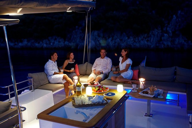 Santorini Luxury Catamaran Sunset Cruise with BBQ, Drink and Transfer - Sunset from the caldera